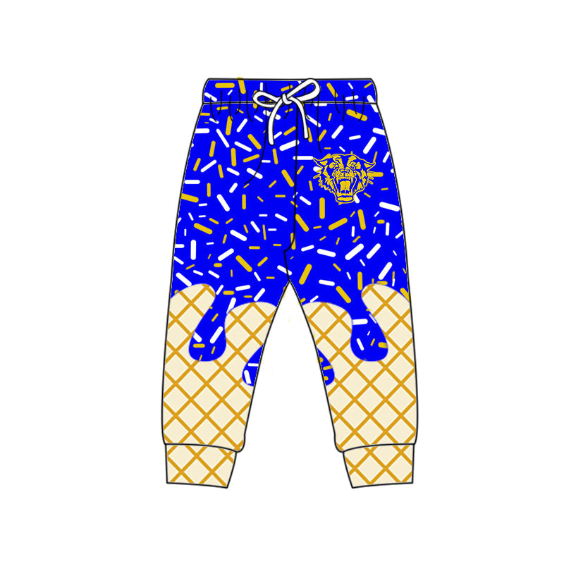 Preorder (moq 5)Baby Boys Blue Drip Sprinkles Bearkats Team Jogger Pants Bottom