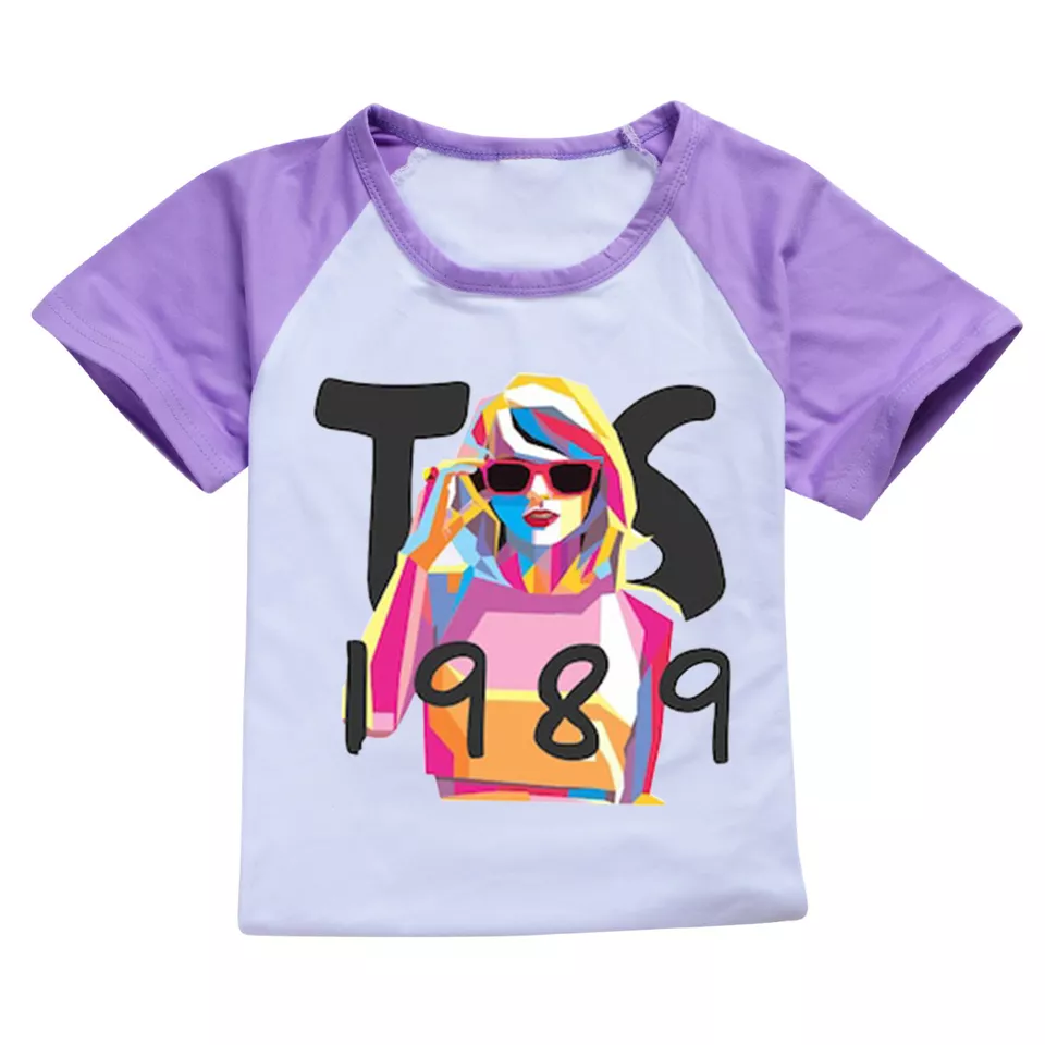 Baby Girls Lavender Singer 1989 Short Sleeve Raglan Tee Shirts Tops Preorder(moq 5)