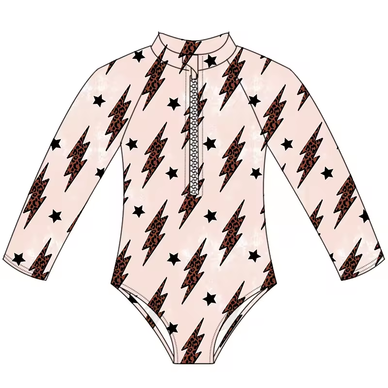 Baby Girls Leopard Thunder One Piece Swimsuits preorder (moq 5)
