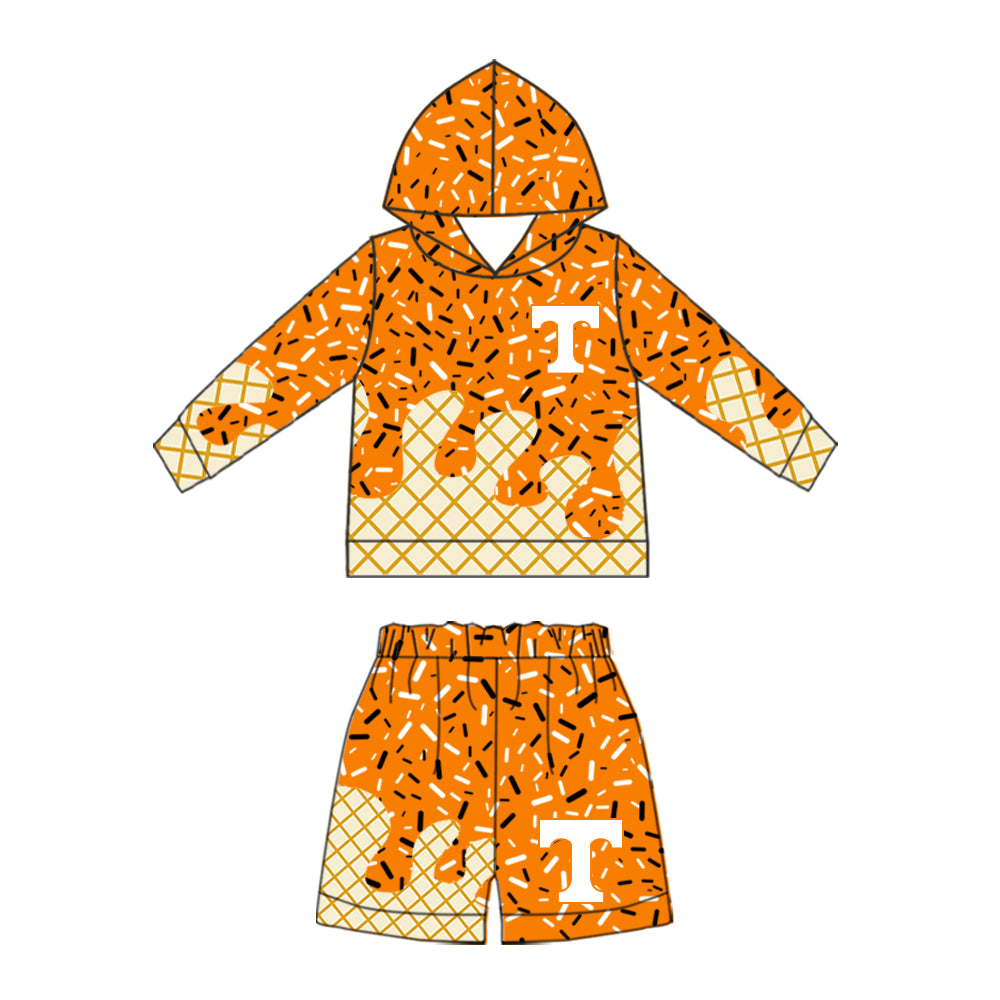 Preorder (moq 5) Baby Boys Sprinkles Tennessee Hoodie Short Team Clothes Sets