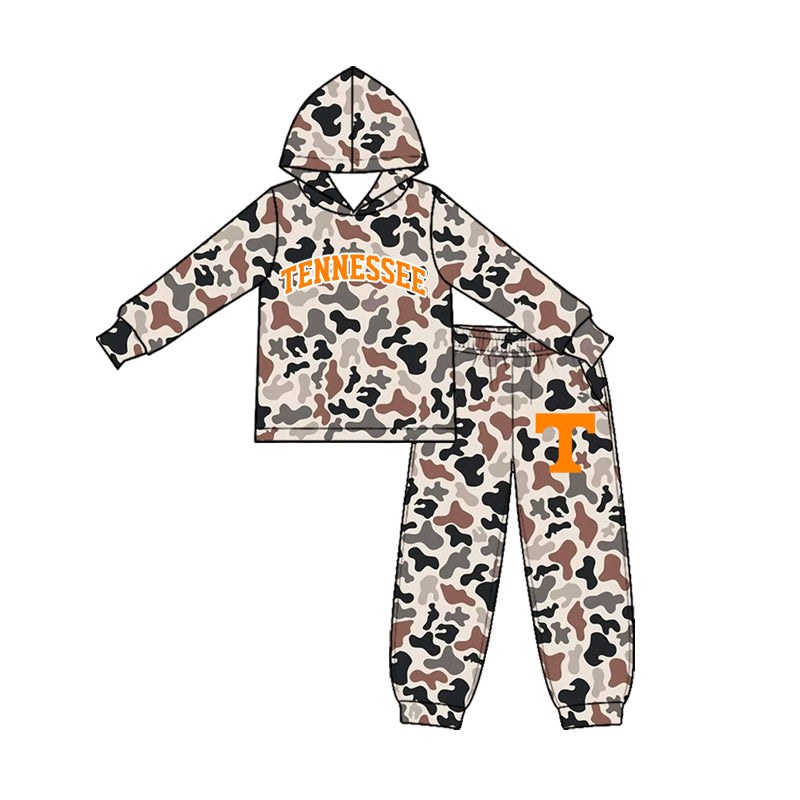 Preorder (moq 5) Baby Boy Clothes Neutral Duck Camo Print Long Sleeve Hoodie Jogger Pant Set