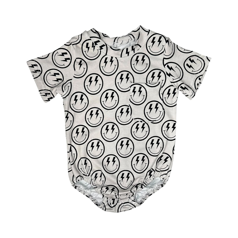 Baby Toddler Boys Western Smile Pocket Short Sleeve Rompers preorder(moq 5)