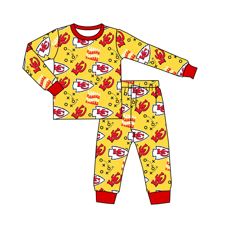 Preorder (moq 5)Baby Boys KC Team Shirt Top Pants Pajamas Clothes Sets