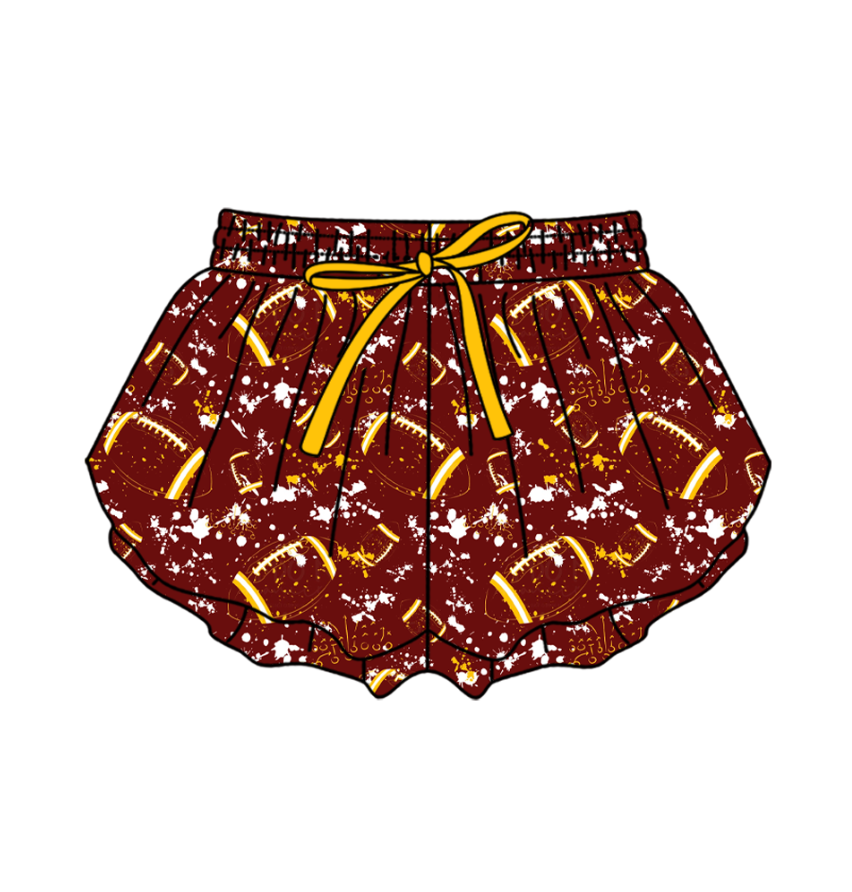 Preorder (moq 5)Baby Girls Tie-dye Footballs Print Team Butterfly Shorts Bottom