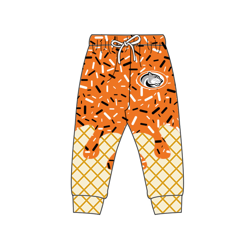 Preorder (moq 5)Baby Boys Panthers Orange Drip Sprinkles Team Jogger Pants Bottom