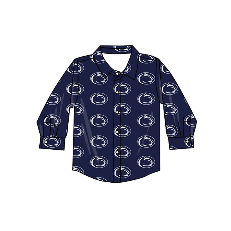 Preorder (moq 5)Baby Boys Long Sleeves Leopard Plaid Team Zipper Shirts Top