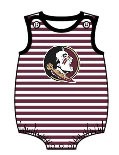 Preorder (moq 5)Baby Boys Red Stripe Team Rompers