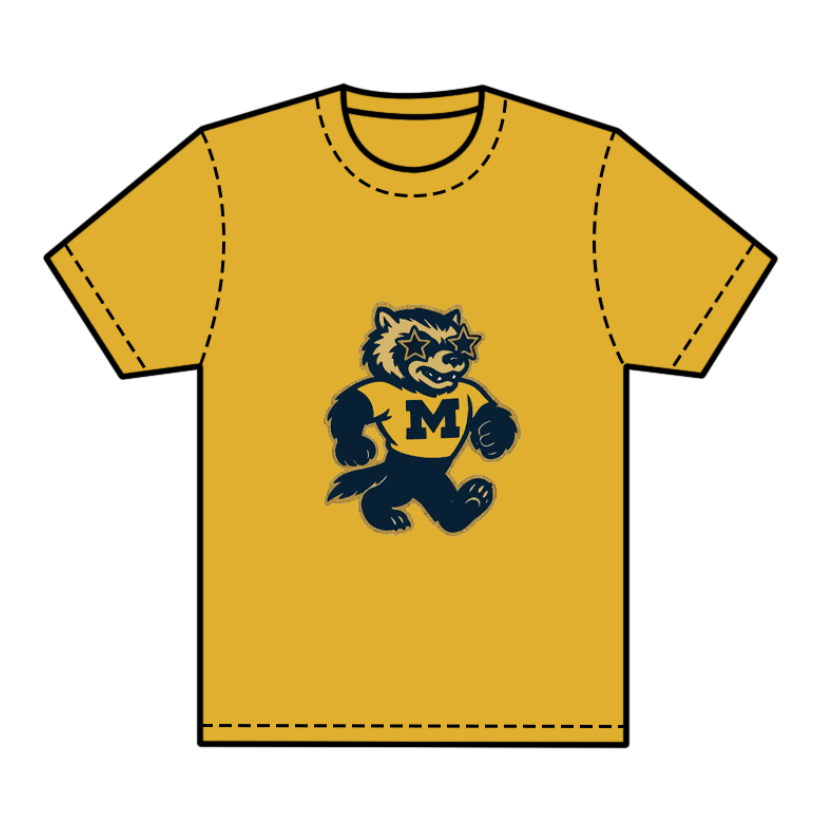 preorder(moq 5) Baby Boys Yellow Short Sleeves M Wolf Team Tee Shirts Tops