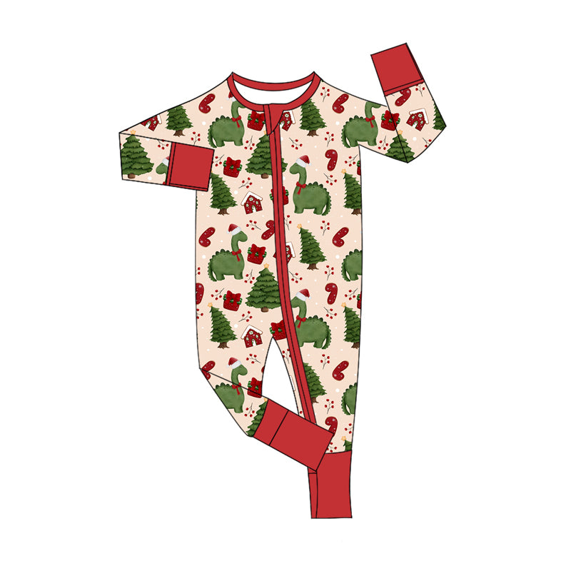 Preorder (moq 5)Baby Kids Long Sleeves Hats Dinosaurs Zipper Rompers