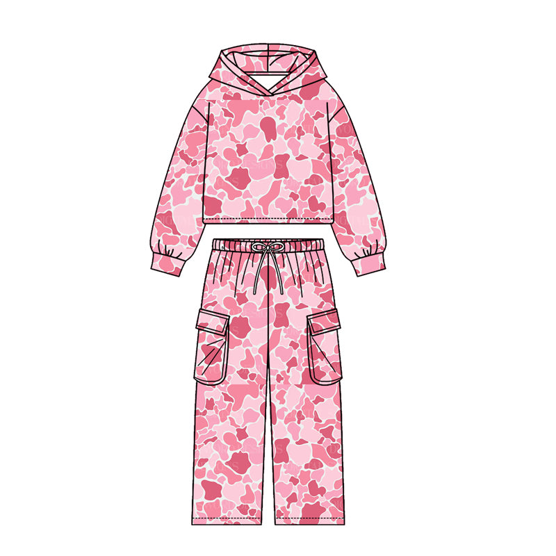 Preorder (moq5) Kids Camo Hunting Print Joggers Team Clothes Set