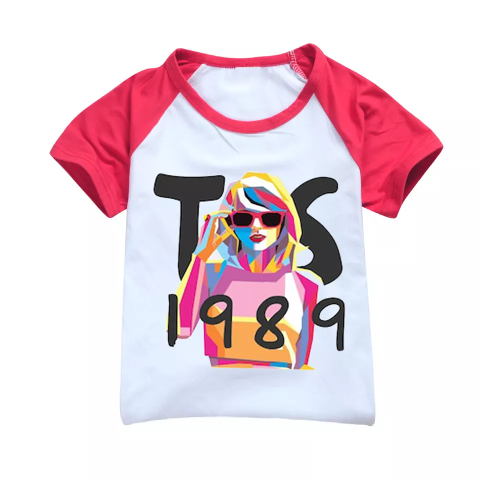 Baby Girls Red Singer 1989 Short Sleeve Raglan Tee Shirts Tops Preorder(moq 5)