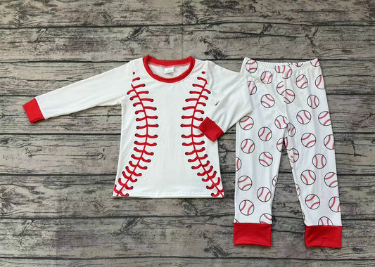 Baby Boys Baseball Long Sleeve Top Pants Pajamas Clothes Sets