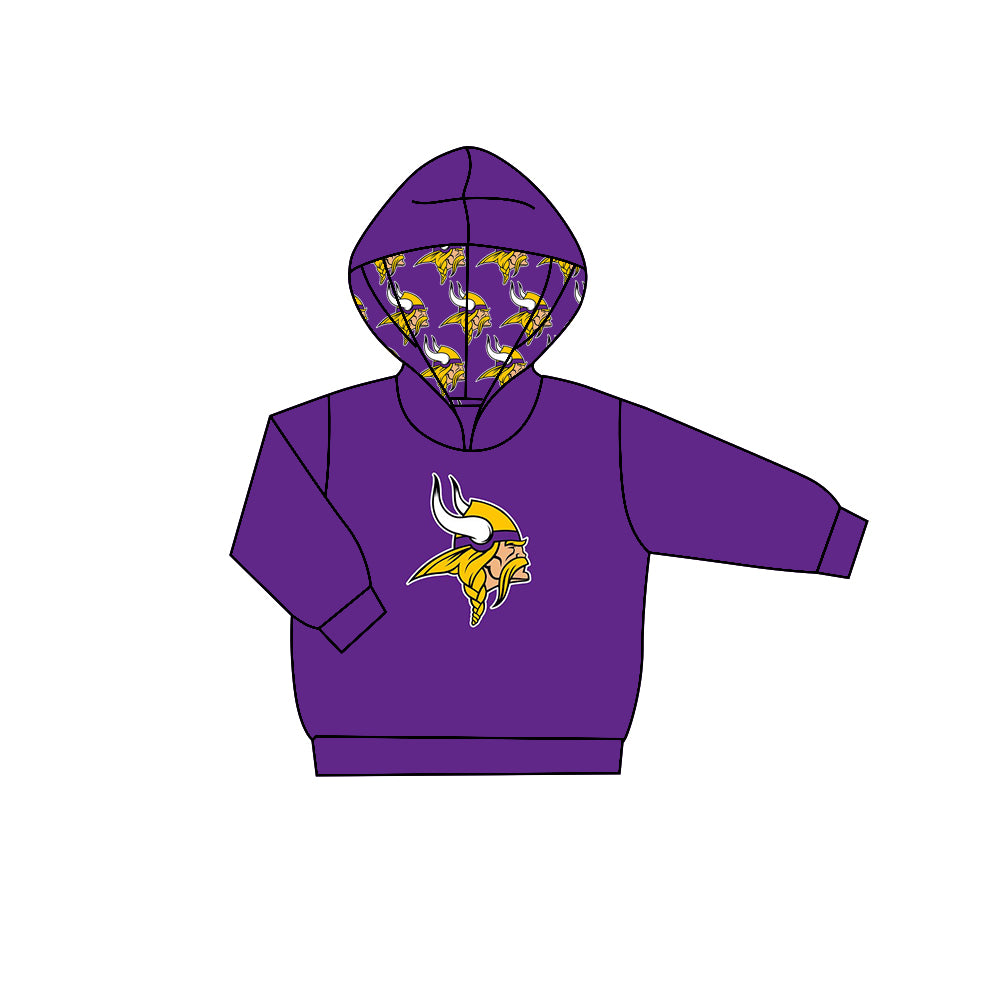 Preorder (moq 5)Baby Boys Purple Long Sleeves FSU Team Hoodies Top