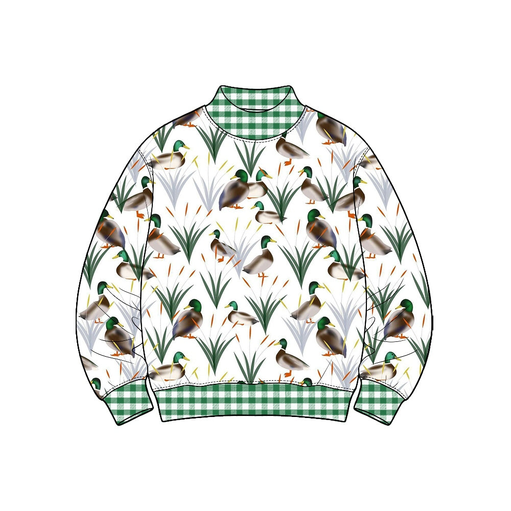 Preorder(moq 5) Boys Long Sleeve Mock Neck Top Floral Printed Kids clothing