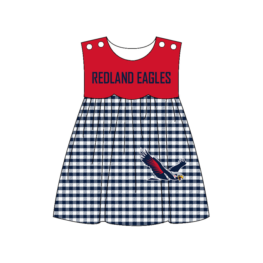 Preorder moq 5 Baby Girls Redland eagles Team Knee Length Dresses