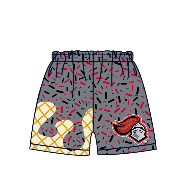 Preorder (moq 5)Baby Boys Gray Spartan Drip Team Shorts Bottom