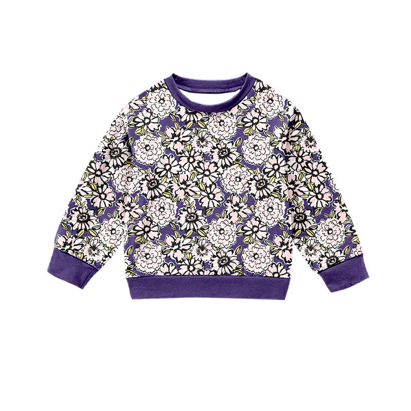 Preorder (moq 5)Baby Girls Long Sleeve Colorful Daisy Flowers Fall T-shirts Top