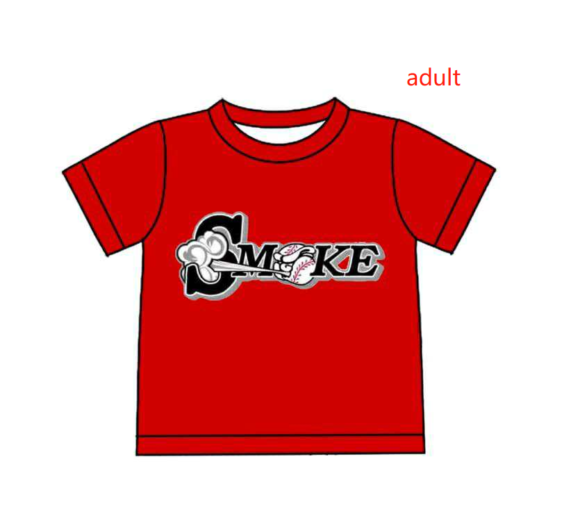 Preorder moq 5 Adult Men Red Short Sleeves Smoke Team Tee Shirts Top