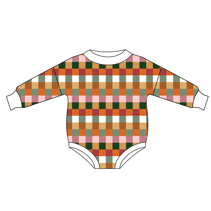 Preorder (moq 5)Baby Girls Long Sleeve Flowers Rainbows Fall Rompers