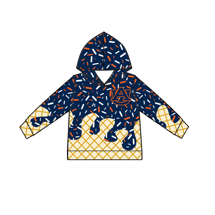 Preorder (moq 5)Baby Boys Long Sleeves Navy AU Team Hoodies Top