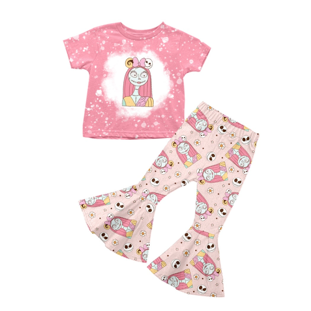 Baby Girls Pink Nightmare Shirt Top Bell Pants Clothes Sets Preorder(moq 5)