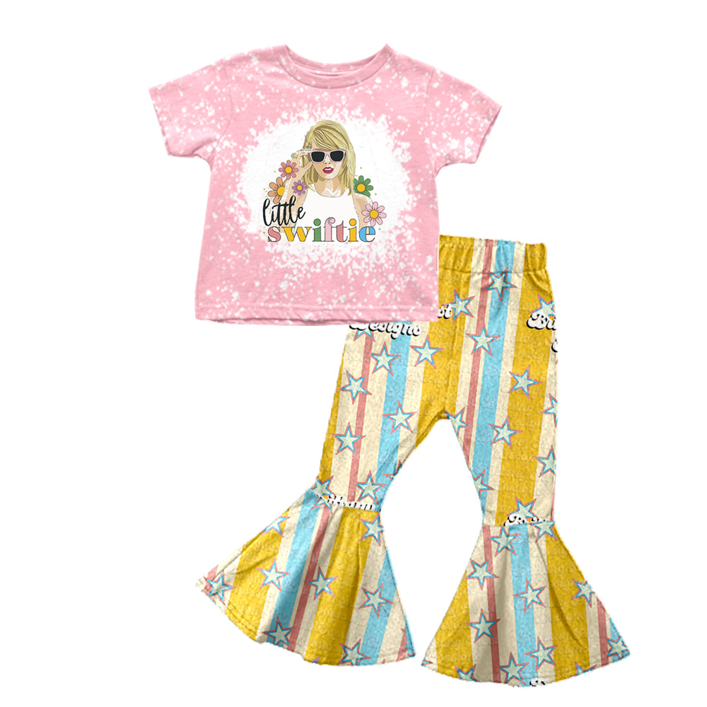 Baby Girls Singer Pink Shirt Bell Pants Clothes Sets preorder(moq 5)