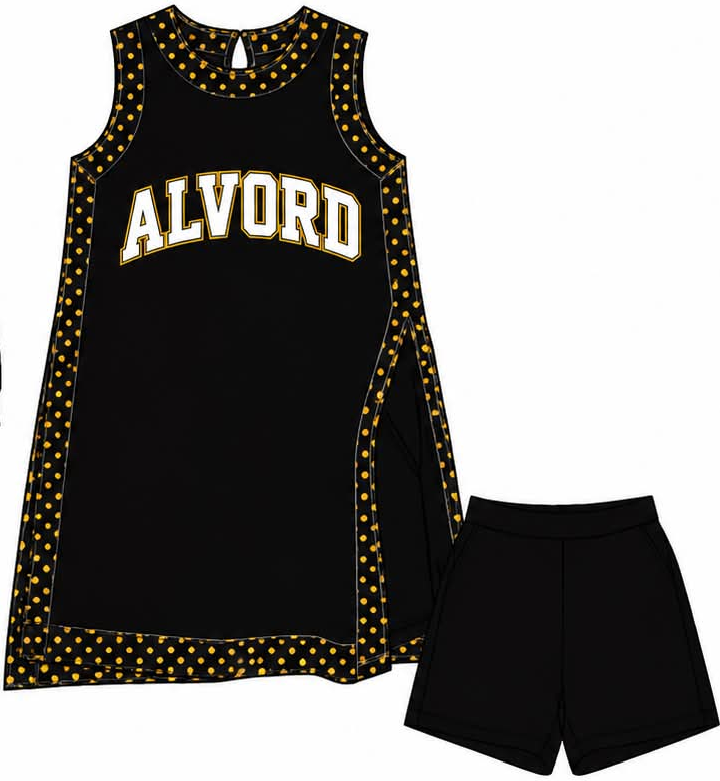 Preorder (moq 5) Baby Girls Sleeveless Alvord Split Tunic Pockets Short Team Clothes Sets