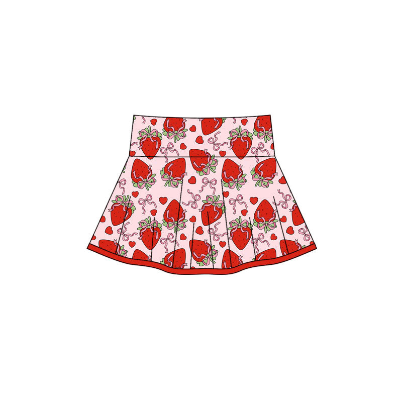 Preorder(moq 5) Baby Girls Bows Hearts Strawberry Skirts Shorts Bottom