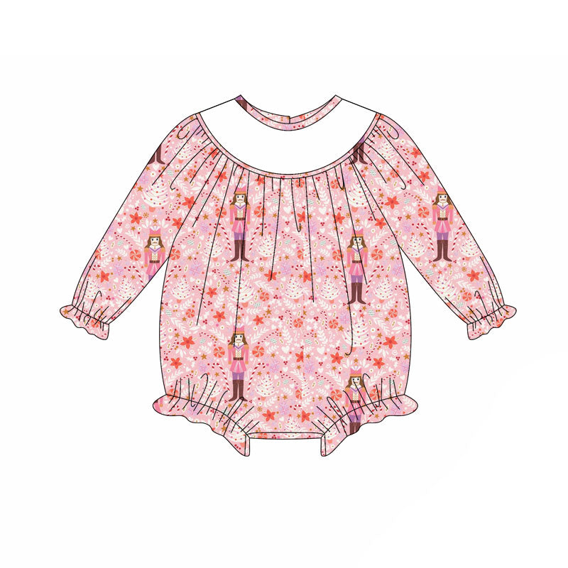Preorder (moq 5)Baby Girls Flowers Soldiers Christmas Ruffle Rompers