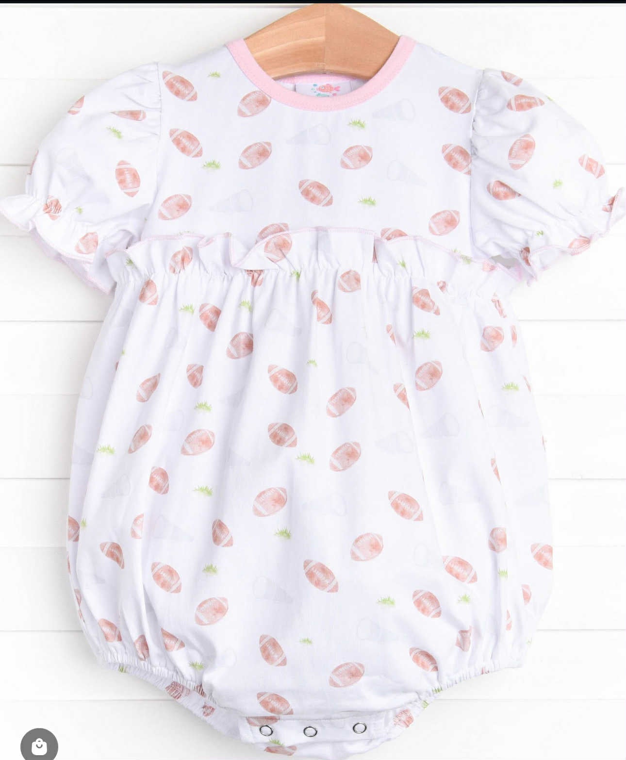 preorder(moq 5)Baby Infant Girls football pink short sleeve Rompers