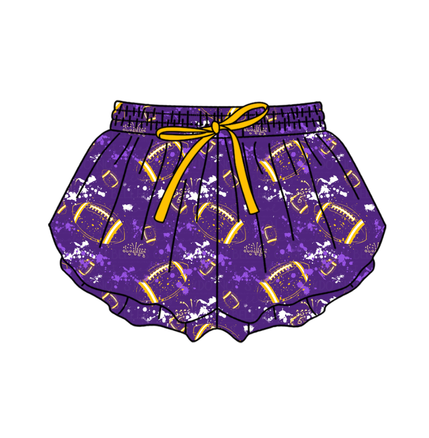 Preorder (moq 5)Baby Girls Tie-dye Footballs Print Team Butterfly Shorts Bottom