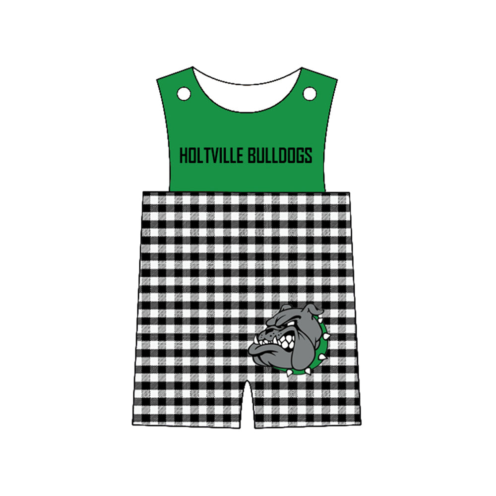 Preorder (moq 5)Baby Boys Sleeveless Holtville bulldogs Shorts Rompers