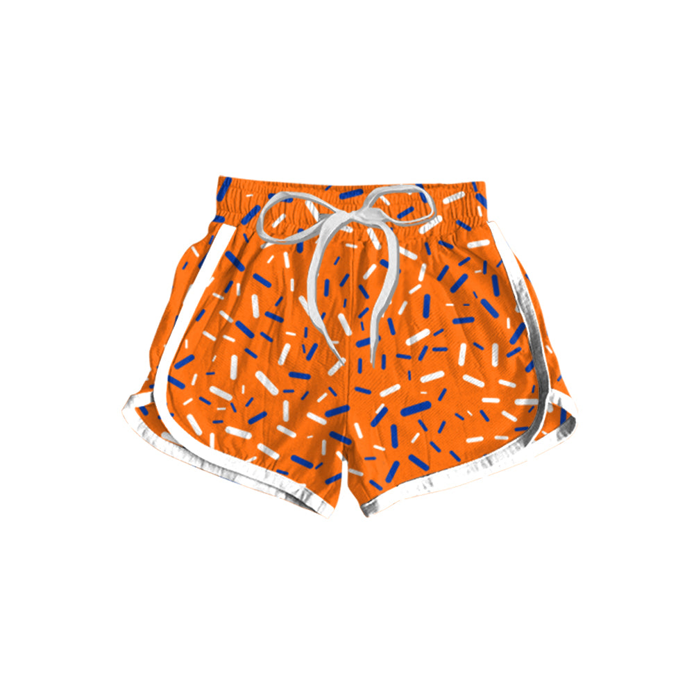 Preorder moq 5 Baby Girls Orange Sprikle Drips Bottom Shorts