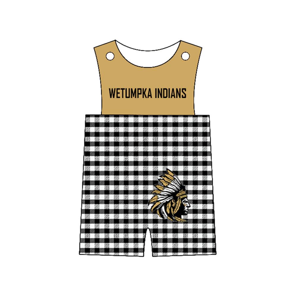 Preorder (moq 5)Baby Boys Sleeveless Wetumpka Indians Shorts Rompers