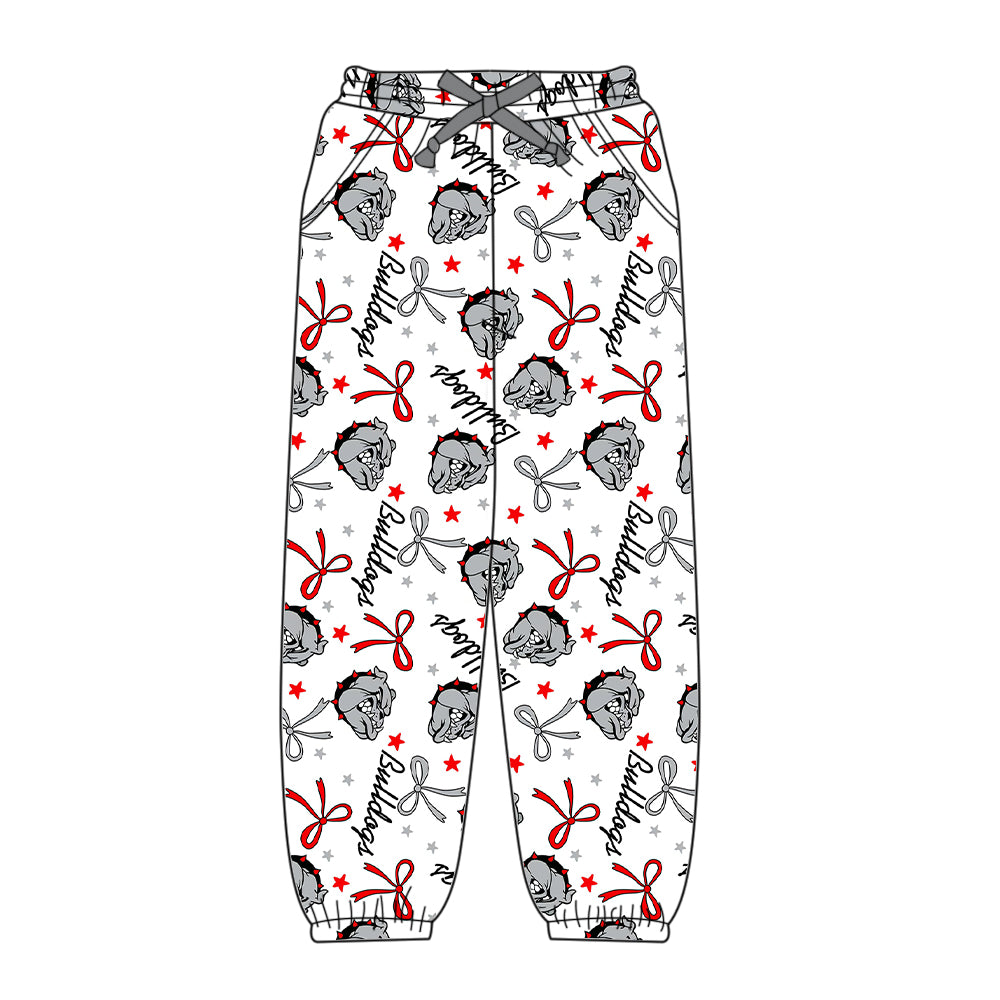 Preorder(moq 5) Adult Women Pockets Gray Dogs Bows Stars Team Jogger Pants