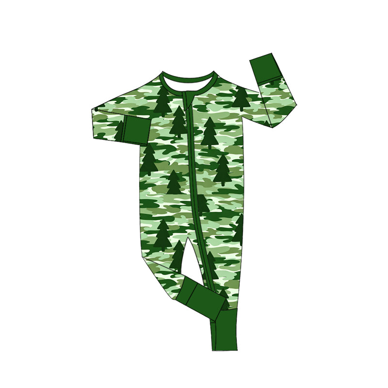 Preorder(moq5) Baby Christmas Santa Print Long Sleeve Romper Newborn Cotton One-Piece Bodysuit