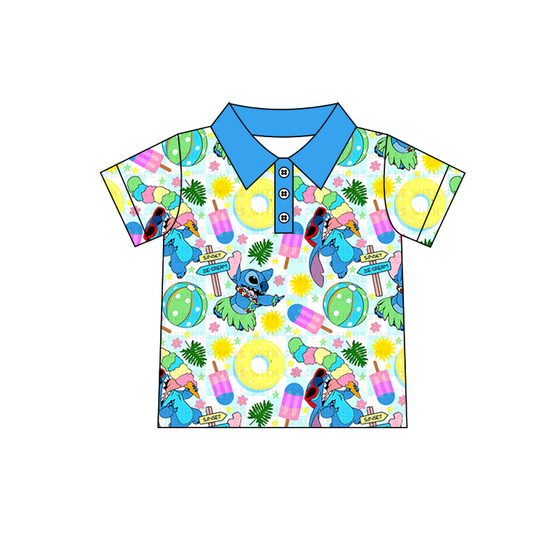 Baby Boys Summer Beach Mouse Short Sleeve Tops preorder(moq 5)