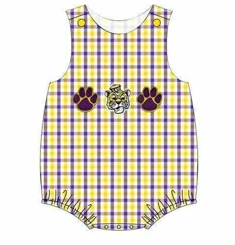 Preorder (moq 5)Baby Boys Sleeveless Pawls Checked Team Rompers