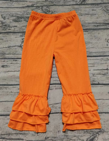 Preorder(moq 5) Baby Girls Orange Ruffle Pants