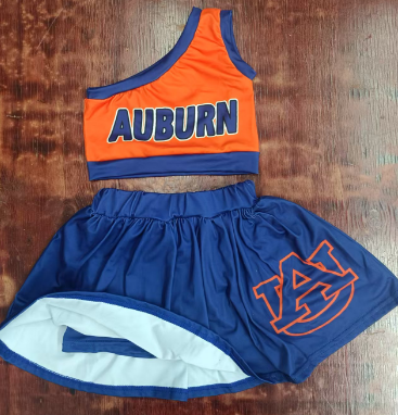 Preorder moq 5 Baby Girls One Shoulder AUBURN Vest Top Hot Blue Skort Set