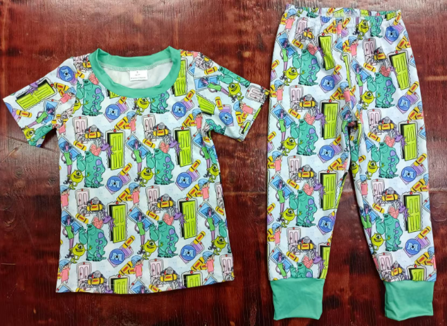 Preorder moq 5 Baby Boys Short Sleeves Cartoon Top Pant Pajamas Sets