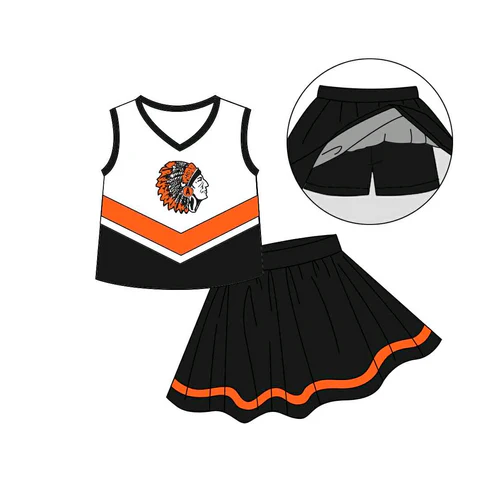 Preorder (moq 5)Baby Girls Indian Top Team Skorts Team Sets