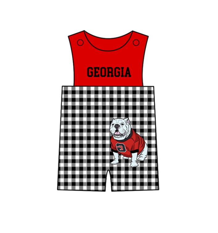 Preorder (moq 5)Baby Boys Sleeveless Bulldogs Shorts Rompers