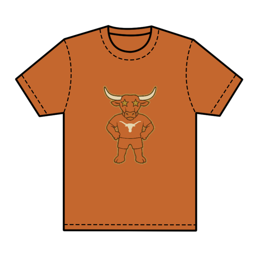 preorder(moq 5) Baby Boys Orange Short Sleeves Bull Skull Team Tee Shirts Tops