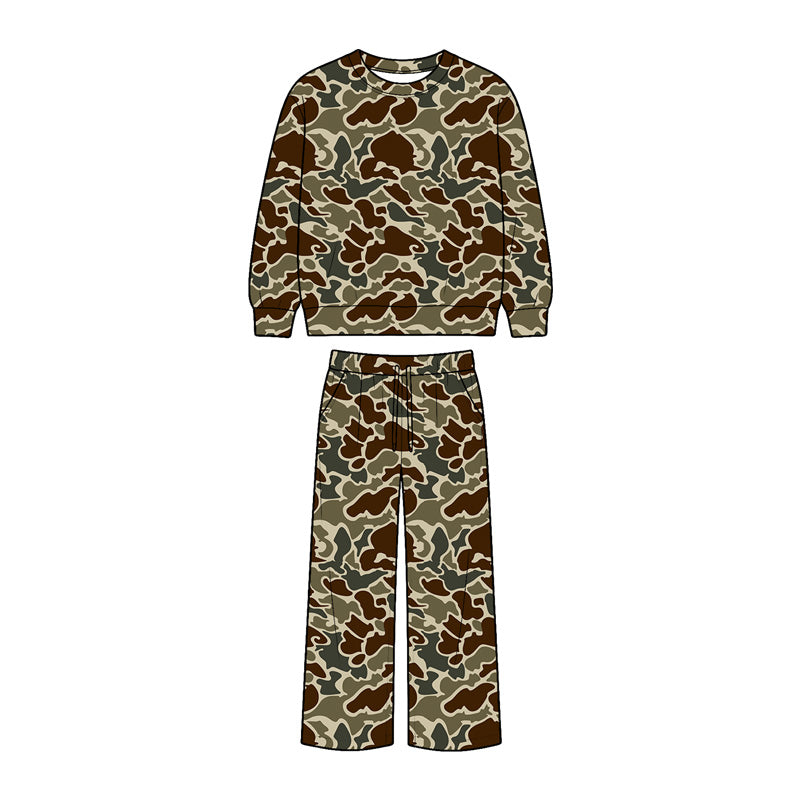 Preorder (moq 5)Baby Boys Camo Top Pockets Pant Hunting Clothes Sets