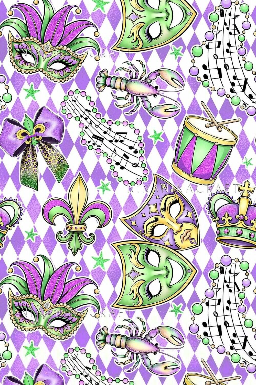 Baby Girls Purple Checked Masks Long Sleeve Top Ruffle Short Mardigras Clothes Set Preorder
