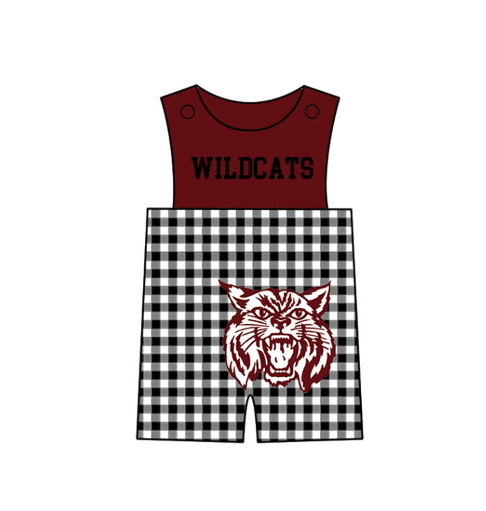 Preorder (moq 5)Baby Boys Sleeveless Wildcats Shorts Rompers