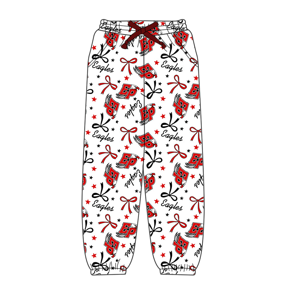 Preorder(moq 5) Adult Women Pockets Red Ep Bows Stars Team Jogger Pants