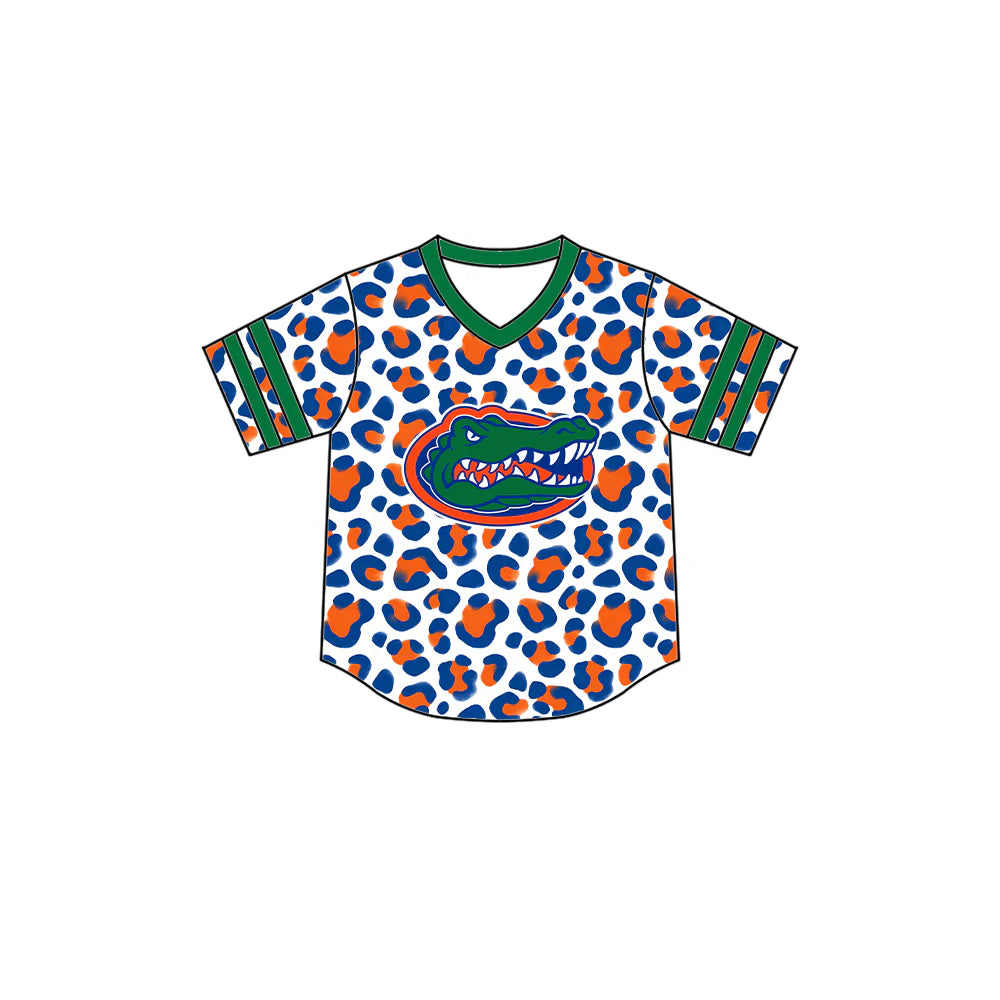 Preorder (moq 5)Baby Boys Short Sleeve Leopard Florida Gators Team T-shirts Top