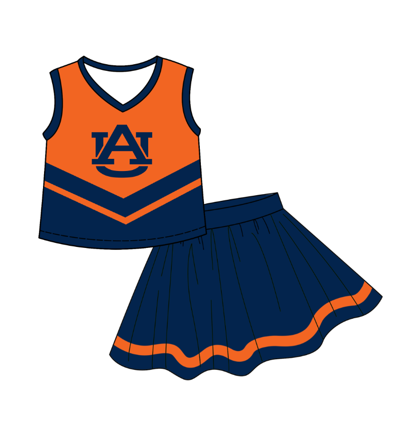Preorder (moq 5)Baby Girls Sleeveless Vest Top Skirt Short Team Clothes Sets
